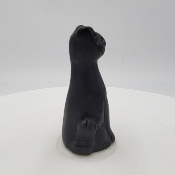 Vintage MCM Cats Miniature Black Handmade Mexican Clay Two - Picture 11 of 15